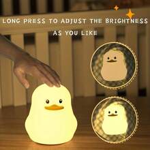 1 LED Bunny/Fat Bear/Stupid Bear/Chestnut Bear/Duck Night Light, Cute Rainbow Light Changing Silicone Light, Pat Control, USB Charging Soft Silicone Light, Christmas Gift For Girls, Boys(Random Color) - Random Color - View 2