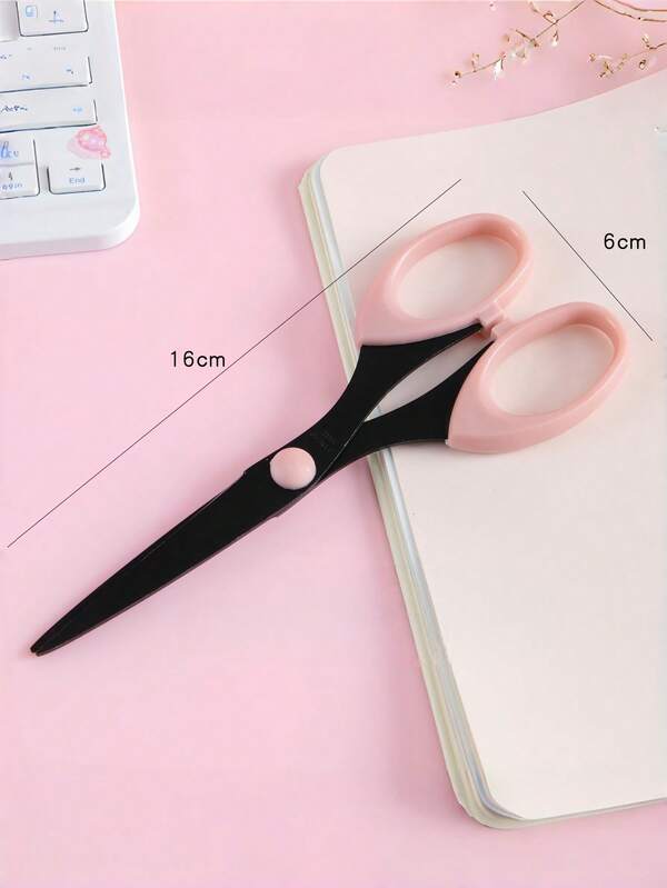 1pc Black-Edged Scissors, Rust-Proof Non-Stick Coating, Multi-Functional Tool For Cutting In Home, Office, Handmade Paper And Tape - Stainless Steel, Office Scissors | Ergonomic Handle | Cutting Tool, Scissors For Cutting