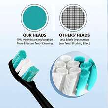 Replacement Toothbrush Heads For AquaSonic Black & Vibe Series, Curved With Nylon Bristles (Black) - màu đen - Xem 4