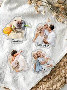 1Pc Custom Acrylic Fridge Magnet, Personalized With Photo & Text, Perfect For Family, Friends, Couples, Home Decor, Christmas