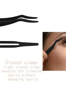2 Pieces Of Black Stainless Steel False Eyelash Forceps. Eyelash Tweezers, Eyelash Curlers. Eyelash Extension Forceps. False Eyelash Grafting Assistant, Multi-Functional Portable Tweezers, Beauty Tool, Attaching And Removing Assistant Eyelash Curlers