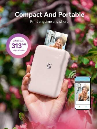 HPRT HPRT MT53 Pocket-Sized HD Photo Printer-Instant Wireless Printing-ZINK Technology, Vivid Color Reproduction, Travel-Friendly Design