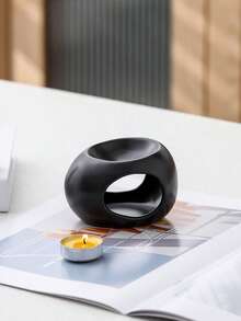 1 pieza Soporte de vela de té de cerámica - Quemador de aceites esenciales, difusor de fragancias, artesanía de cerámica para decoración del hogar, suministros para festivales y fiestas, meditación y yoga, regalo perfecto