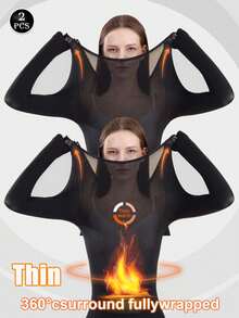 2Pcs Women's Thermal T-Shirt Underwear Autumn Winter Seamless Traceless Ultra-Thin Highly Elastic Intimate Long Sleeve Top Winter Constant Temperature Long Sleeve Lingerie