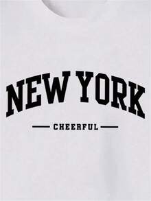 Men's Letter Print T-Shirt - Blanco - View 7