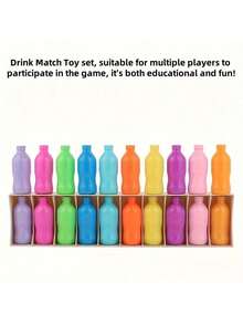 20pcs Color Matching Bottle Guessing Game, Color Strategy Board Game With Colored Bottle Caps. Suitable For Family Game Night, Birthday Party Or Halloween Party. This Is An Educational Game That Can Improve Memory And Problem-Solving Skills For Teenagers And Adults. It Includes 20 Bottles With Colored Caps, Perfect For Team Games And Strategic Thinking. (Bottle Colors Are Random) - Multicolor - View 5