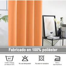 NANWEI Cortinas Blackout con Aislamiento Térmico para Recámara Ventana, con Ojales en la Parte Superior, Suave 100% Poliéster Tela Impermeable, Reducción Ruido, 2 Paneles, 132 x 241 cm,(132An x 213.3Al cm (2 Paneles) Amarillo cálido) - Tipo32 - Ver 7