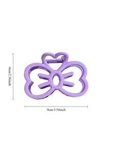 1/3pcs Cute Hollow Plastic Cat Bow Hair Clips, Suitable For Any Hair Type, Occasion, Holiday Gift - Multicolor - View 4