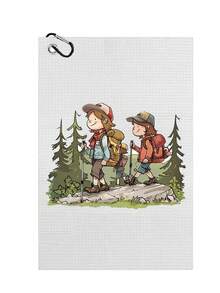 (Text cu model personalizat) Prosop sport de golf Prosop sport imprimat cu nasturi pentru alpinism Prosop sport ultrafin din fibră portabilă cu tijă de ștergere Prosop de yoga Prosop de golf cu pliere triplă