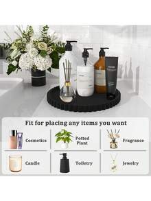 Round Tray For Coffee Table Living Room Table Decoration Cosmetic Tray 9 Inch Silicone Tray Table Centerpiece Tray For Home Decoration Modern Coffee Table Decoration Tray Centerpiece Multifunctional Vanity Organizer Decorative Serving Display Plate Minimalist Chic Contemporary Farmhouse Accent For Living Room Entryway Bedroom Bathroom Desk Makeup Organizer Gift For Halloween Thanksgiving Christmas Holiday Home Styling