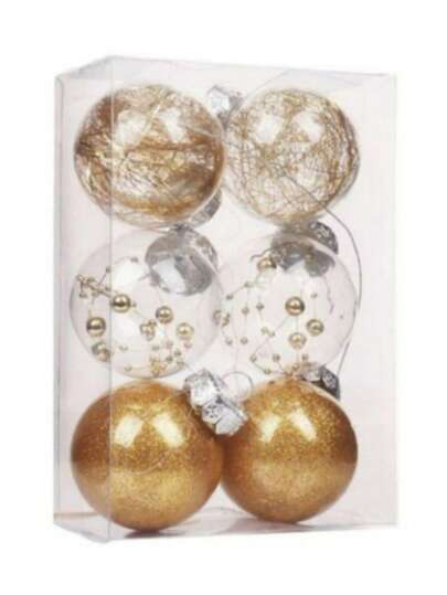 6-Piece Christmas Ball Set - Various Colors, Hanging Christmas Decoration Accessories. Suitable For Christmas Trees And Bohemian Styles. Perfect For Thanksgiving, Christmas Decorations, Scene Decorations, Holiday Decorations, Room Decorations, Home Decorations, Office Decorations, Theme Party Decorations, And Christmas Ball Decorations.