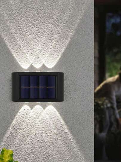Solar Lights Outdoor Wall Lamp, Up And Down Lighting, LED Stair Lights Suitable For Fence, Deck, Pathway, Yard, Patio, Garden Lighting