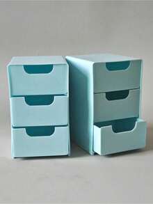 1pc 3-Tier Drawer Box, Desktop Storage Box For Jewelry, Cosmetics And Craft Supplies, Small Plastic Storage Drawers, Perfect For Office, Arts & Crafts, And DIY Accessories - Multicolor - View 11