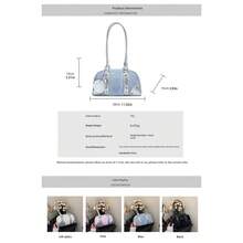 Bolso Boston versátil para mujer, estilo axila, con contraste de colores, informal, de gran capacidad, para el hombro, ideal para el día a día. - Rosa - Ver 7