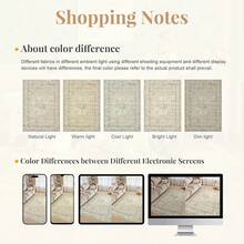 Washable Area Rug 5x7, Non-Slip Boho Neutral Carpet Living Room Bedroom Dining Room Office, Low-Pile Farmhouse Soft Carpet, Tan - Tan - View 3