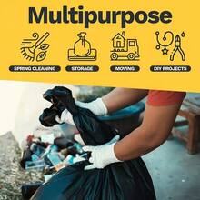 100/50/25 Extra-Large Black High-Strength Garbage Bags, Suitable For Hotels, Commercial Centers, Supermarkets, And Hospitals, Ideal As Large Thick Garbage Bags, Yard Waste Bags, And Also For Collecting Outdoor Leaves, 65 Gallons, 40x55 Inches - 黑色 - 查看 5