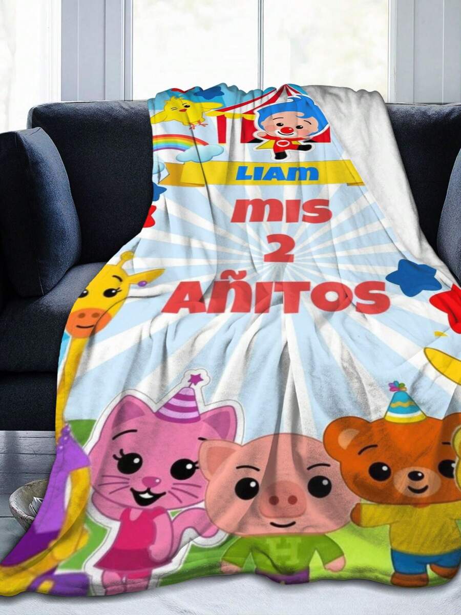 1Pc Plim Plim Blanket Anime Lovers Gift Idea - Luxuriously Soft Flannel Blanket For Couch, Camping & Travel Adventures - màu đen - Xem 1