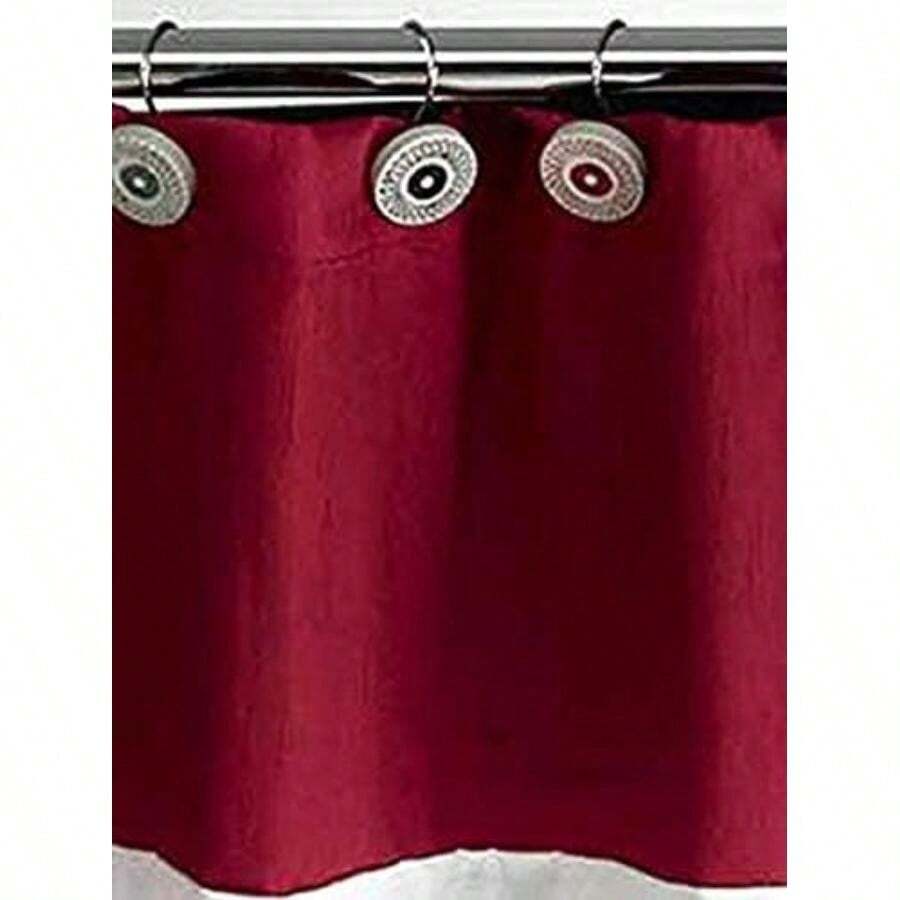 Ganchos Populares para Cortina de Ducha de baño, colección Suzanni, Color borgoña(Shower Curtain Hooks Burgundy) - Tipo 3 - Ver 1