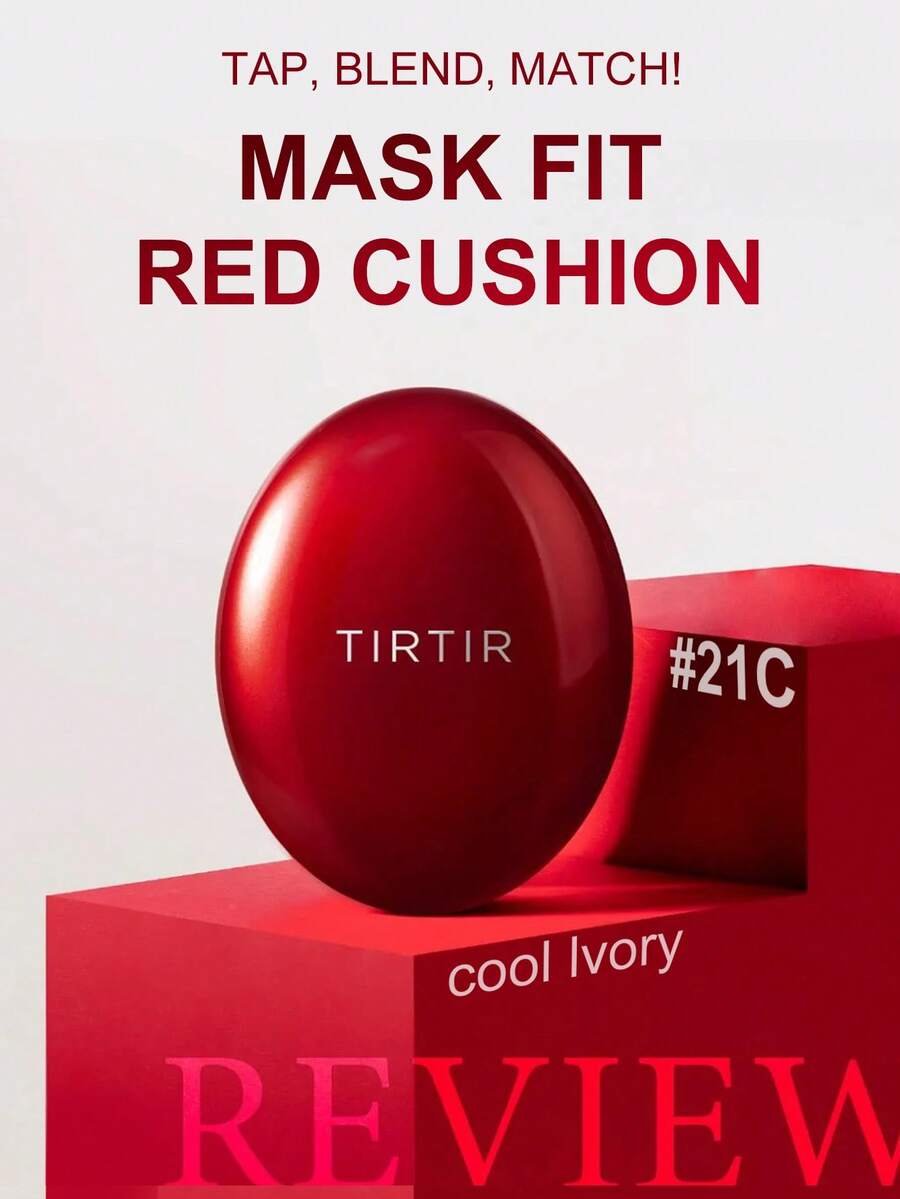 TIRTIR 红色气垫粉底液 气垫 轻盈遮瑕 持久轻盈半哑光 18g - 21C冷米白 - 查看 1