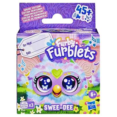Hasbro Furby Furblets 活力四射双人套装，包含 Greenie-Meanie 和 May-May，每款均有 45 种音效，适合 6 岁及以上男孩女孩的电子毛绒玩具