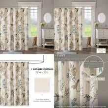 Park - Cortina de ducha con estampado de pájaros y hojas, cortina de ducha para baño, decoración moderna de campo, lavable a máquina, cortina de ducha de algodón, membrillo, 72 x 72 pulgadas,(default) - Tipo 1 - Ver 1