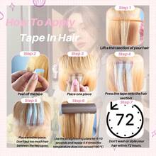 20PCS 50G Tape In Hair Extensions Human Hair,#33 Dark Auburn,16-26 Inch Double Sided Tapes Ins Human Hair Extensions,Adhesive Extension Seamless Invisible,Silky Straight With Thick Ends,Remy Human Hair Add Length For Woman Everyday Hairstyle Party - S33 - 查看 6