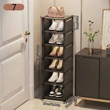 1pc Multi-Function Shoe Rack/Storage Rack, Black/White Color Options, Dust-Proof, Heightened & Widened Design Suitable For Plus Size Shoes, Space-Saving, Applicable For Entryway, Living Room, Kitchen, Bathroom, Practical Shelving Unit