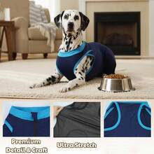 一件狗狗术后腿部连体衣，背部拉链设计，方便穿脱，适合大、中、小型犬。 - 灰色 - 查看 4