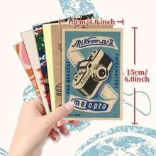 50pcs Vintage Retro Cartoon Poster Set, Creative Design, Matte Finish With English Text, Office Daily Decor, Room Desktop Personalized Decoration - Sets - View 4