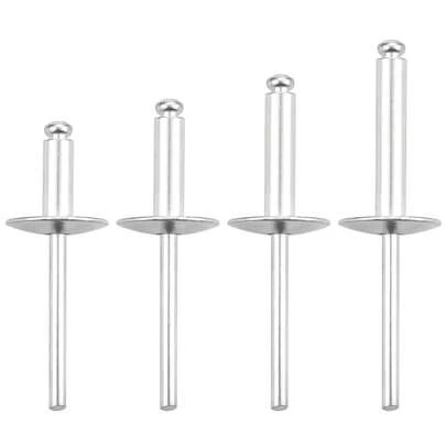[Remaches de aluminio] 30 piezas SANJODS Remaches ciegos de aluminio de alta calidad | Diámetro del vástago de 3/16", cabeza redonda, antioxidante, suave y sin rebabas, diseño de brida grande para una fácil instalación