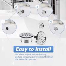 4pcs Plastic Sink Overflow Ring Set - Protects Against Water Damage, Easy Installation, Adjustable, And Versatile For Kitchen And Bathroom Sinks - Basin Overflow Cover, Vanity Sink Overflow Cover Kitchen Items Kitchen Accessories Kitchen Tools