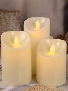 1 szt. Plastikowa skośna świeca LED bez płomienia, realistyczna świeca o fakturze wosku, elegancka dekoracja domu na Boże Narodzenie, Walentynki, oświetlenie nastrojowe do wnętrz, blat stołu, kuchnia, łazienka, lampka nocna