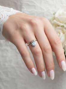 1pc Women's Wedding Ring Pendant, 2.1g S925 Sterling Silver, 1 Carat Moissanite, Bohemian Palace Style, Luxury Engagement/Wedding/Anniversary/Valentine's Day Gift, Comes With Moissanite Certificate And Elegant Gift Box - Silver - View 5