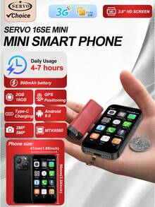 SERVO 16SE Mini smartfon, Android 9.0, WCDMA Dual SIM, sieć komórkowa 3G, wyświetlacz HD 3,0", 2 GB pamięci RAM + 16 GB pamięci ROM, ultrakompaktowy smartfon