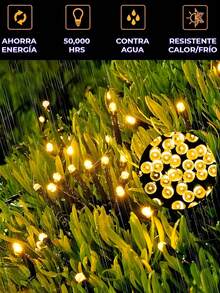 Serie de Luz Led Cálida Serie Navideña con Panel Solar y Control con Intensidad Repelente al Agua Diferentes Medidas 20m 30 m 50m luces navidad Christmas solar cálida repeler agua control intensidad - Amarillo - Ver 3