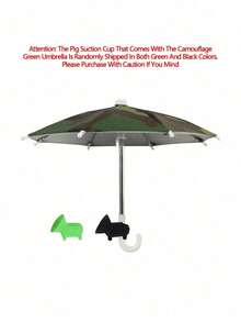 通用手机遮阳伞，带可爱小猪吸盘支架 - 可调节手机遮阳伞和防眩光手机支架，防紫外线防雨手机伞，免提吸盘支架带倾斜/角度锁定；保护屏幕免受阳光、眩光和反射的侵害；通用适用于智能手机、GPS 和导航仪 - 非常适合户外运动、骑行、海滩、驾驶、旅行、露营、钓鱼和直播 - 彩色 - 查看 19