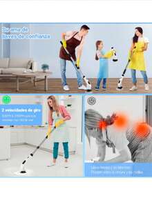 Cepillo De Limpieza De Baño Electrico Con 9 Accesorios - Blanco - Ver 8