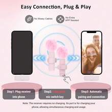 HITOZON Professional Wireless Lavalier Microphone For Smartphones,Wireless Microphone Plug-Play,Lapel Mic For Video Recording,Teaching, Interviews,Podcast,Cordless Omnidirectional Condenser Recording Mic For Vlog