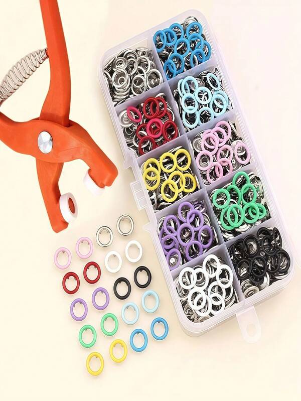 100/50pcs Color Snap Fasteners Set, Including Manual Snap Pliers - With Multiple Colors And Storage Boxes, Durable Metal Snap Fasteners, Suitable For DIY Clothing, Hat, Bag Sewing Projects - A Complete Set For Handicraft Enthusiasts, Sewing Accessories, Handicraft Projects, Bag Accessories, High-Quality Snap Fasteners, Sewing Buttons,DIY Buttons, Fashion Designers, Sewing Enthusiasts