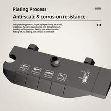 8件套淋浴系统套装，雨淋式花洒 | 钢琴键式淋浴龙头浴室淋浴混合套装，带雨淋式花洒，12英寸高压花洒系统，4种模式手持喷淋壁挂式，灰色浴室配件浴室工具 - 深灰色 - 查看 2