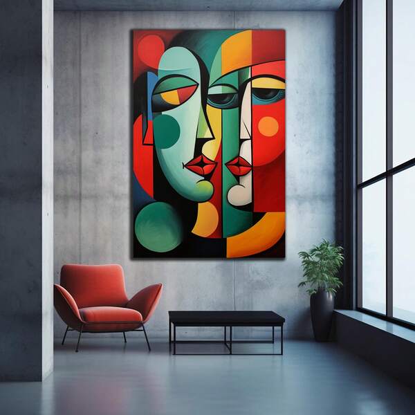 1 Stück moderne afrikanische Kunst Masken Drucke: Rahmenlose Leinwand Poster für Wohnzimmer oder Schlafzimmer Dekoration - Kein Strom erforderlich, kein Rahmen 50x70cm/19,68x27,55 Zoll