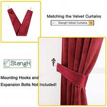 StangH Sujetadores para cortinas, 2 paquetes de alzapaños de color blanco marfil, cortinas de terciopelo suave a juego, decoración del hogar de lujo (blanco marfil, 21 pulgadas de largo, 2 paquetes)(Rojo) - Tipo 4 - Ver 3