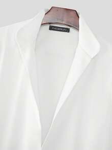 INCERUN Fashion Mens Stand Collar Long Sleeve High Low Shackets Blazer Cardigans Casual Party Long Coat - 白色 - 查看 9