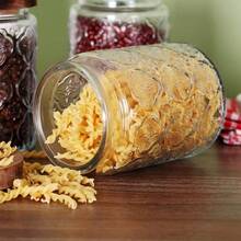 Vintage Glass Airtight Storage Jar, Glass Jar Canister With Wooden Lid Candy, Coffee Tea Beans, Oats, Flour, Grains2 Pcs