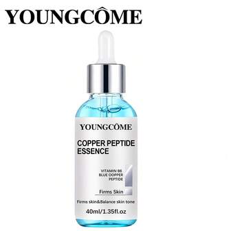  YOUNGCOME 铜肽面部精华液，抗衰老，含铜三肽，12 种多肽配方，针对细纹、紧致肌肤、提升肌肤弹性、保湿，1.35/2.03 液盎司。