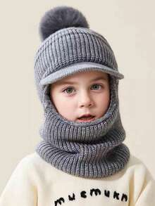 1 Stück Kinder Ohrenklappenmütze, dick und warm gestrickter Winterbeanie für Jungen und Mädchen, geeignet für den täglichen Gebrauch, Outdoor, Schnee, Alter 3-8