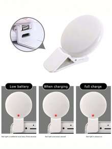 MINI Kleines Q Handy Füllicht, LED Selfie Licht, Live-Streaming Schönheitslicht, kompatibel mit allen Handymodellen, eingebauter 150mAh wiederaufladbarer Lithium-Akku.