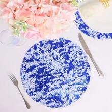 120 miếng lót bàn dùng một lần màu vàng sang trọng - 33*33cm, miếng lót bàn tròn bằng polyester với thiết kế lưới bóng, thích hợp cho đám cưới, sinh nhật, lễ hội - lý tưởng cho tiệc chiêu đãi và trang trí nhà cửa, miếng lót bàn - Xanh đậm - Xem 3