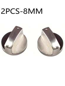 4 件 6MM/8MM 燃气灶旋钮 银色炉灶旋钮 通用燃气灶旋钮 金属燃气灶开关 适用于厨房灶具 燃气灶烤箱灶台