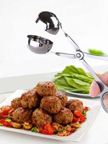 Make Delicious Meatballs Easily With This 1pc Kitchen Convenient Stainless Steel Meatball Maker!Convenient Squeezing Stainless Steel Meatball Device - Perfect For Outdoor Camping And Kitchen Use, Non-Stick And Easy To Clean